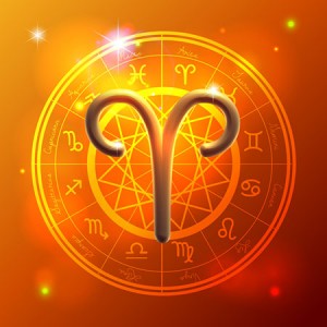 Zodiac Aries golden sign
